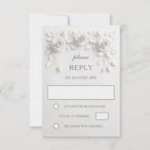 White Faux Paper Cut Roses Wedding