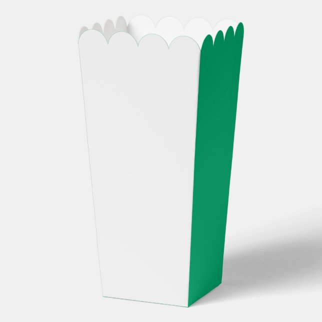 White Favour Box with Emerald Sides – Customizable (Front)