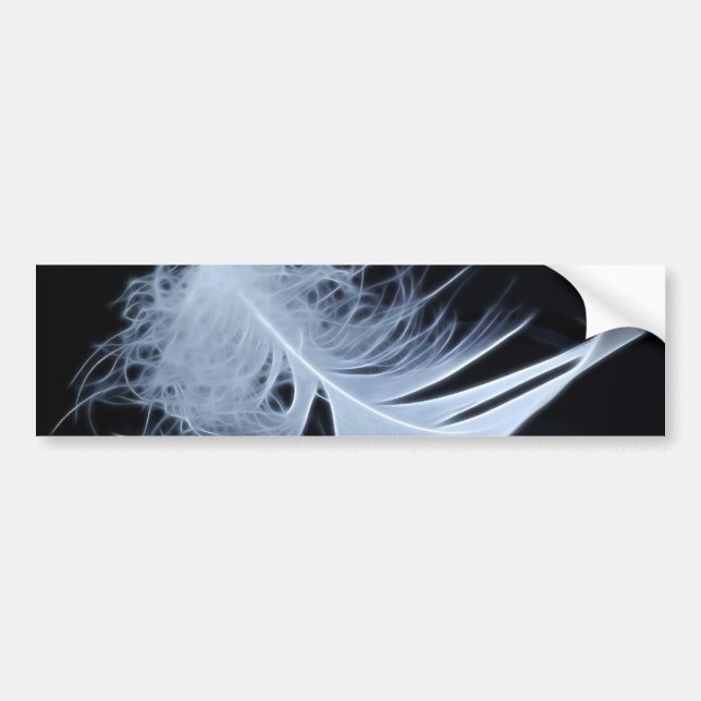 White feather - angelic by nature bumper sticker (Front)
