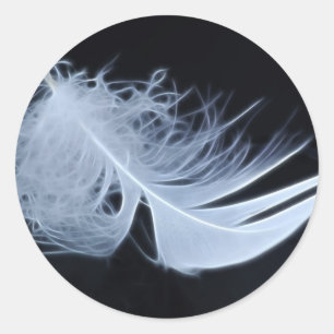 White feather - angelic by nature classic round sticker