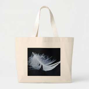 White feather - angelic by nature large tote bag