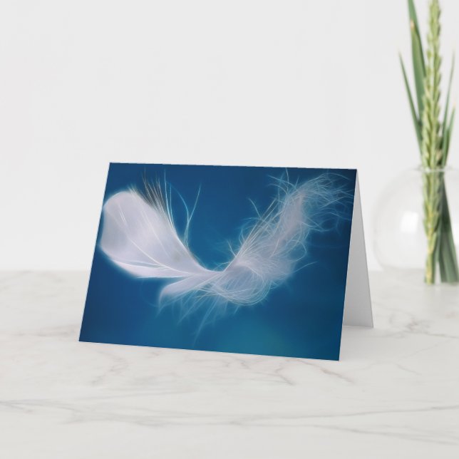 White feather art symbol of inspiration card (Front)