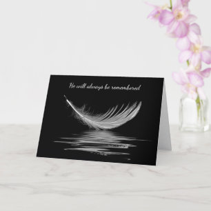 White Feather On Water Sympathy Card