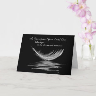 White Feather On Water Sympathy Card