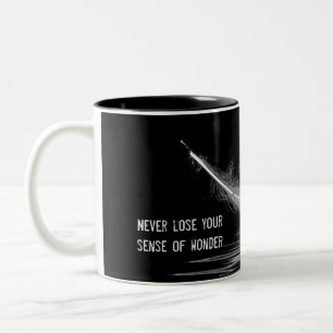 white feather with quote Two-Tone coffee mug