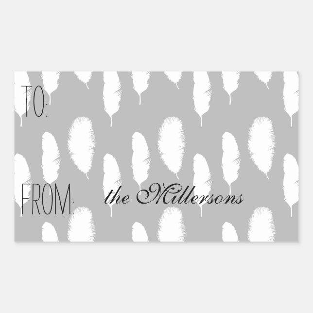 White Feathers Gift Tag (Front)