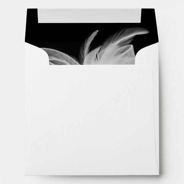 White Feathers Invitation Envelope (Back (Bottom))