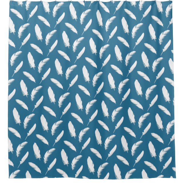 White Feathers on Denim Blue (Front)