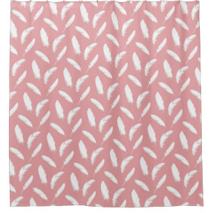 White Feathers on Shell Pink