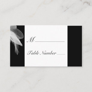 White Feathers Place Card