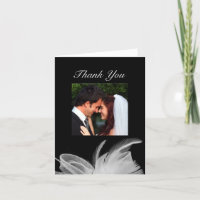 White Feathers Thank You Card