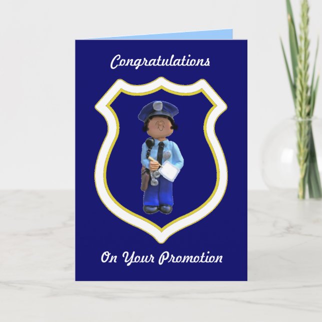 White Female Police Officer Custom Promotion Cards (Front)