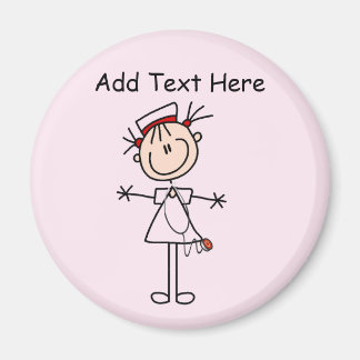 White Female Stick Figure Nurse 2 Gifts Magnet