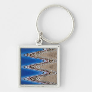 White Fence Wavy Abstract, 2018   SVP Images Keychain