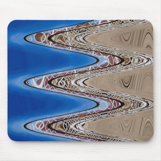 White Fence Wavy Abstract, 2018 | SVP Images Mouse Pad (Front)