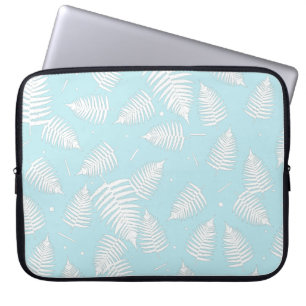 White Fern Plant Leaf Pattern Laptop Sleeve