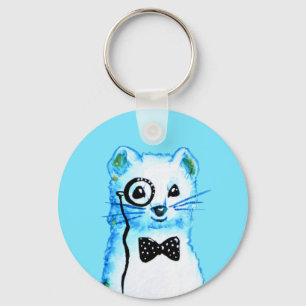 White Ferret QR Code Music Lover  Keychain