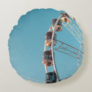 White ferries wheel in the morning round pillow