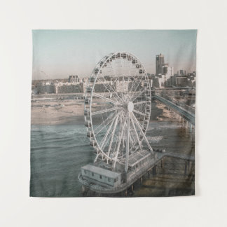 WHITE FERRIS WHEEL NEAR WATER TAPESTRY