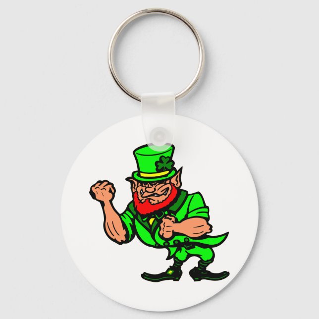 White Fighting Irish Man Keychain (Front)