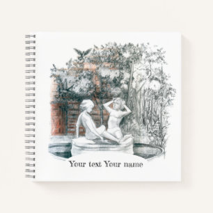 White figures of the girls of the city fountain notebook