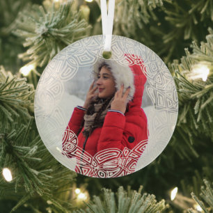 White Filigree Glass Ornament