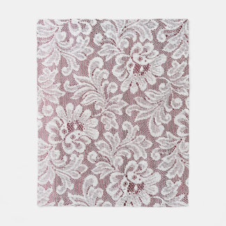 White fine elegance lace texture with seamless bea fleece blanket