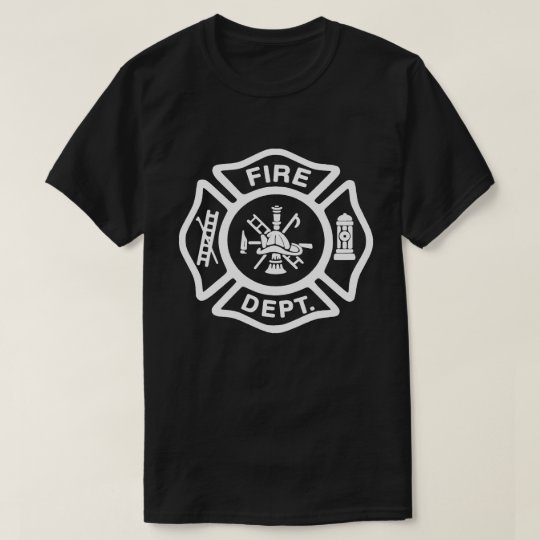 White Fire Department Badge T-Shirt