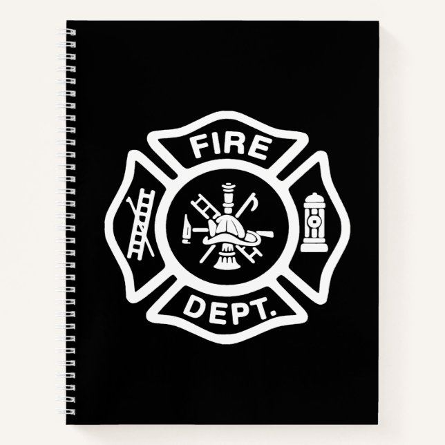 White Firefighter Badge Notebook (Front)