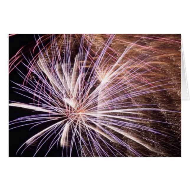 White Fireworks Card (Front Horizontal)