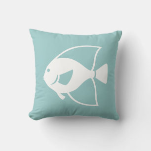 white fish  on  blue pillow