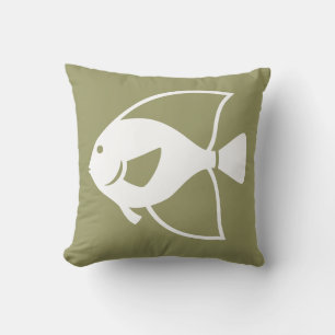 white fish  on DRK khaki coloured pillow