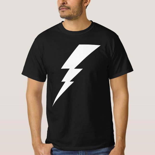 White Flash Lightning Bolt T-Shirt (Front)