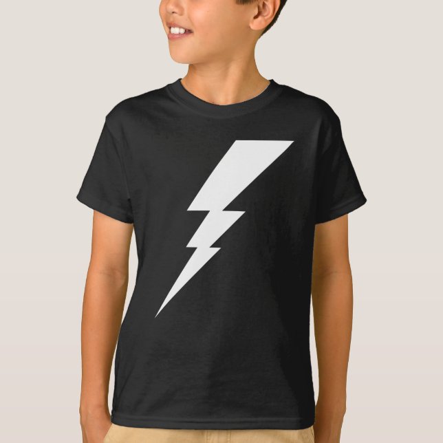 White Flash Lightning Bolt T-Shirt (Front)