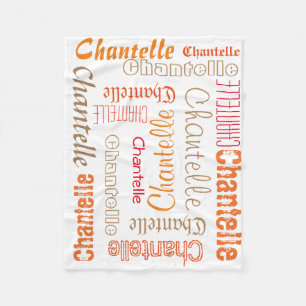 White Fleece Blanket Name Collage Autunm Fall