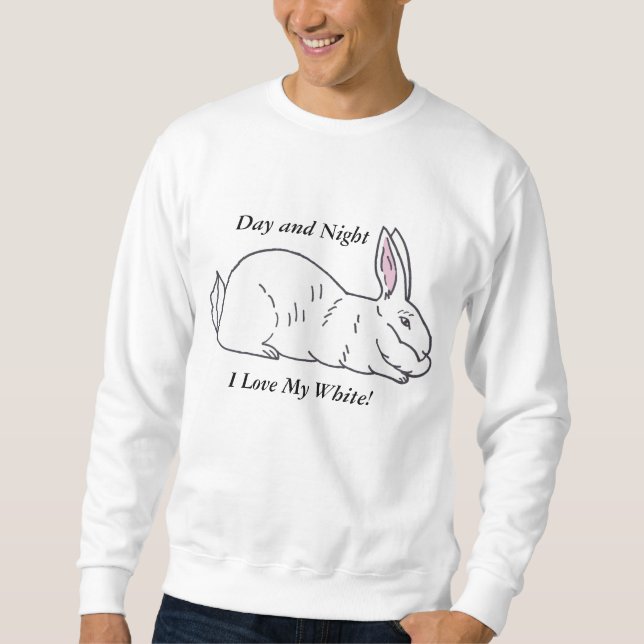 White Flemish Giant Rabbit Sweatshirt (Front)