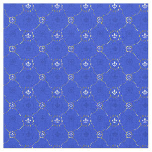 White  Fleur de Lis, French Lili pattern Fabric