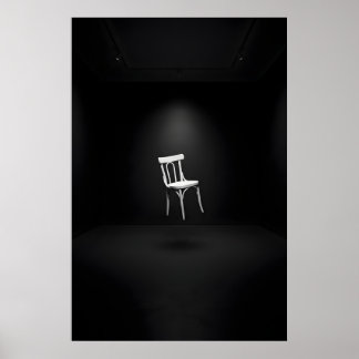 White floating chair in room poster