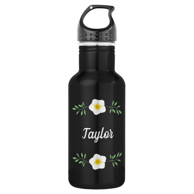 White floral 532 ml water bottle (Front)