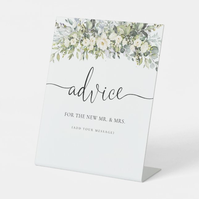White Floral Advice Sign (Front)