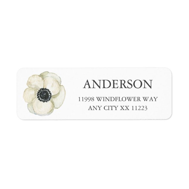 White Floral baby shower return address  (Devant)