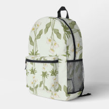 White Floral Backpack 