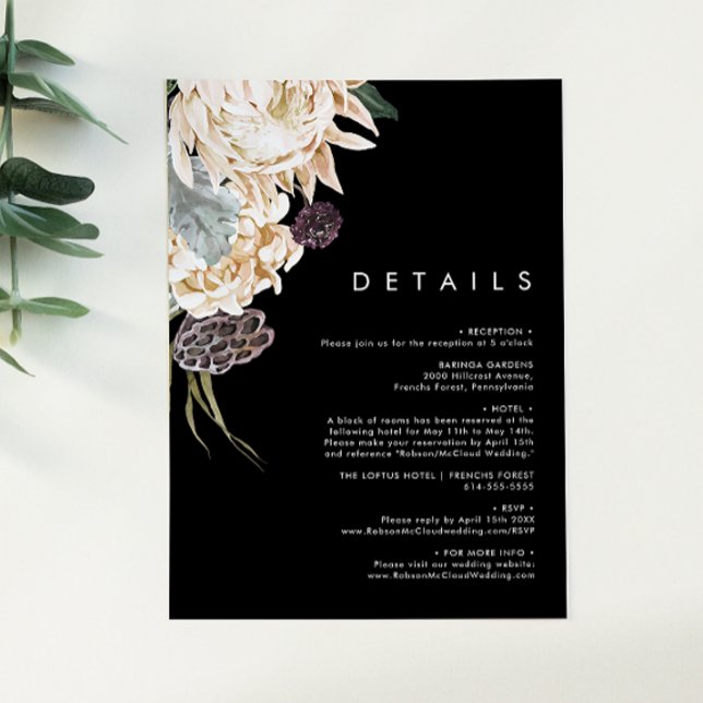 White Floral | Black Details Enclosure Card (Creator Uploaded)