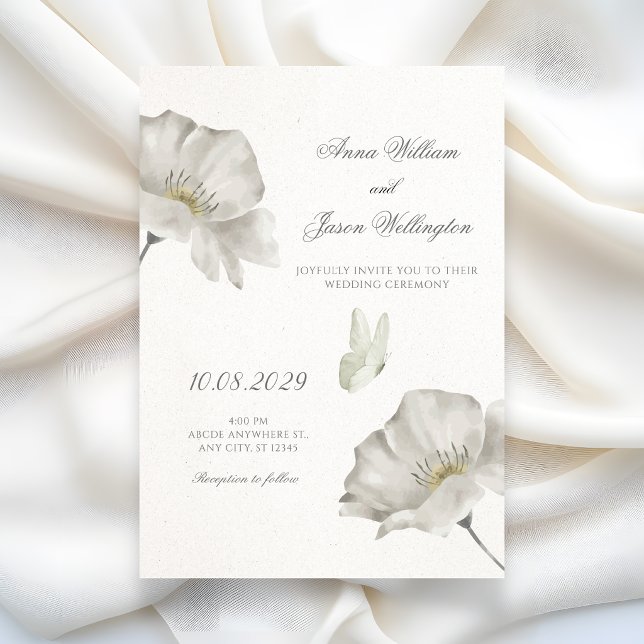 White floral bloom wedding invitation (Creator Uploaded)