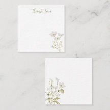 White Floral Blooming Garden Thank You Card