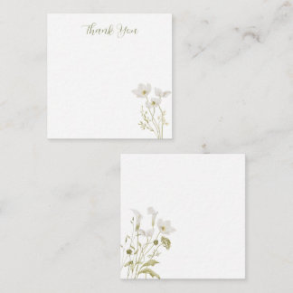 White Floral Blooming Garden Thank You Card