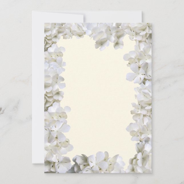 White Floral Border Blank Ecru Wedding Paper (Front)