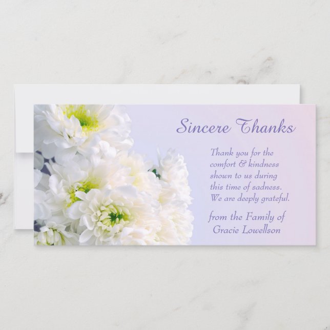 White Floral Bouquet Sympathy Thank You (Front)