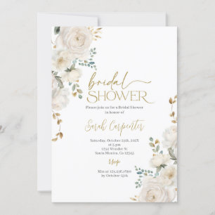 White floral Bridal Shower Invitation
