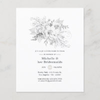 White Floral Bridesmaids Luncheon Invitation